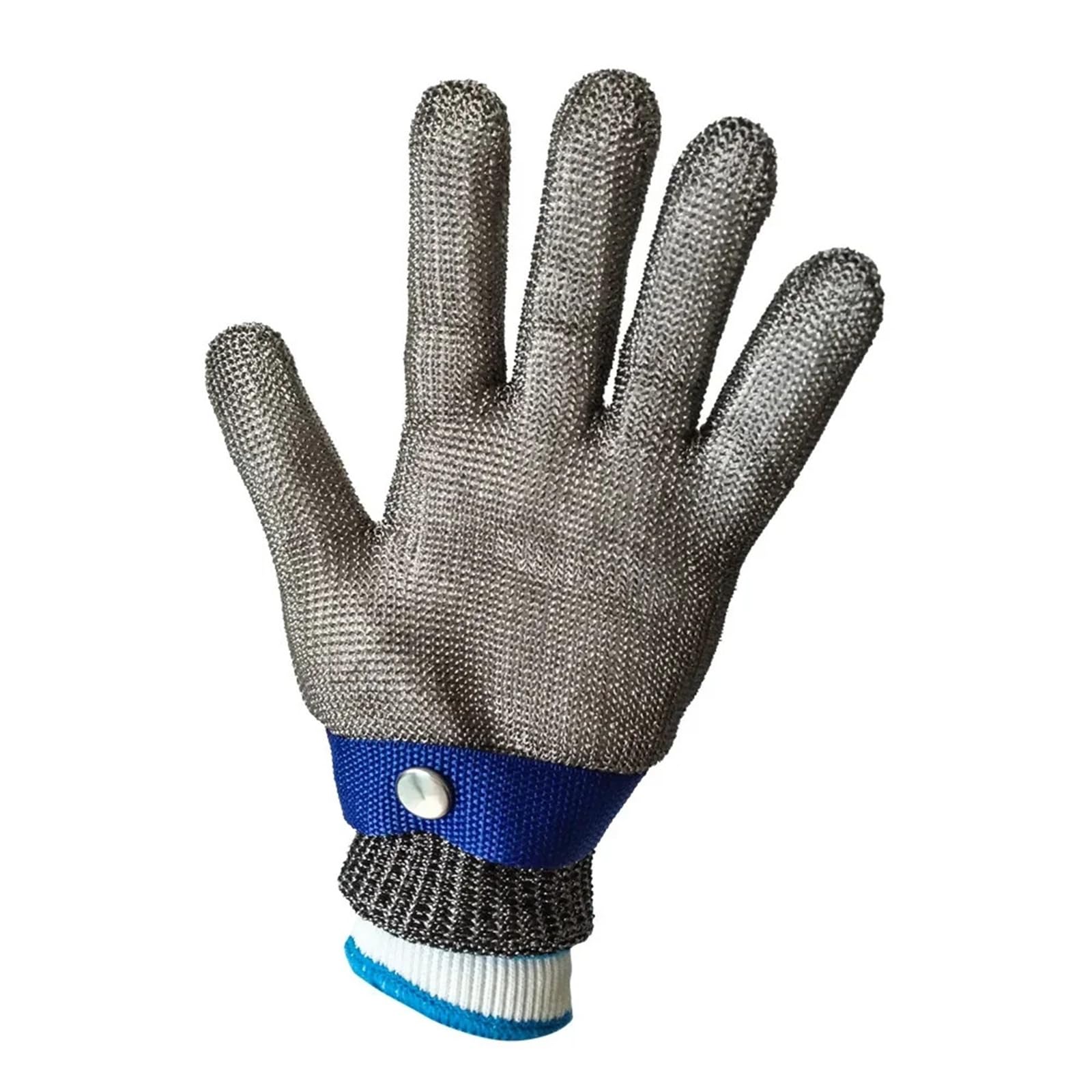 Genérico Guantes anticorte de nivel 5 - Guantes de seguridad for carniceros, de punto de acero inoxidable y con correa ajustable, ideales for uso en cocina e industria.(1 pcs,L)