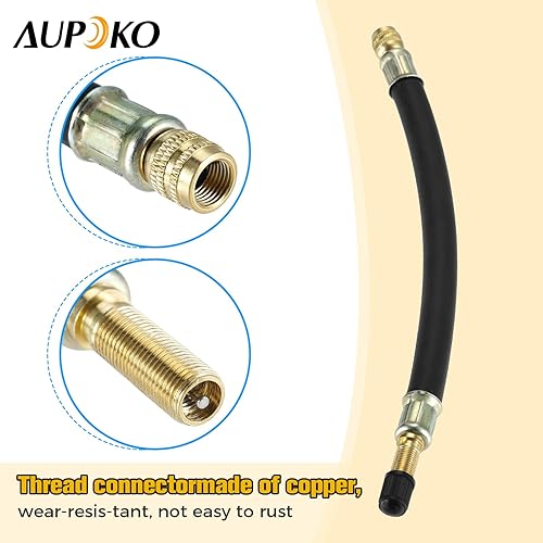 Miniatura 2 de Aupoko Juego de extensión de vástago de válvula, 4 extensores de vástago de válvula doble de 8.27 pulgadas, 2 herramientas de extracción de núcleo