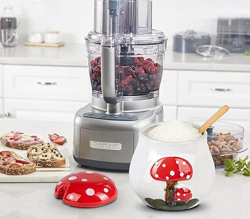 Miniatura 5 de Azucarero de hongos con tapa y cuchara Azucarero de cerámica para encimera Azucarero con tapa y cuchara de bambú Contenedor de azúcar