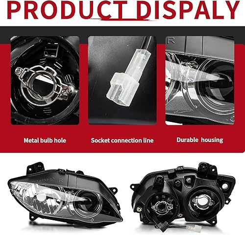 Miniatura 3 de PSLER Faro delantero, faros delanteros de motocicleta, montaje faro para YZF R1 1000 2004 2005 2006