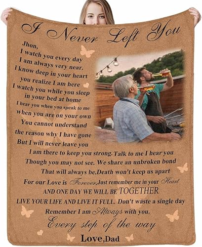 Custom Memorial Blankets with Photos for Loved Ones Lost Personalized Sympathy Bereavement Angel Blanket for Funeral Gift Remembrance Gift, Memory