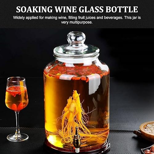 Miniatura 4 de Happyyami Botella de vino de vidrio, jarra de masón, dispensador de bebidas de vidrio, nevera, cubo de agua fría, cafetera helada, dispensador de