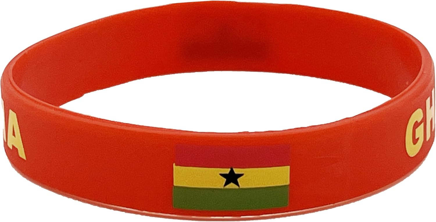 4 Pcs Ghana Ghanaian Country Flag Rubber Bracelets, National Flag Silicone Bracelet, Rubber Wristbands Patriotic Decorations Gift - Image 2
