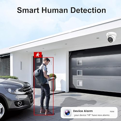 Miniatura 3 de Anpviz Sistema de cámara de seguridad PoE de 16 canales, 8 cámaras de torreta IP con cable de 5 MP para exteriores, visión nocturna a color,