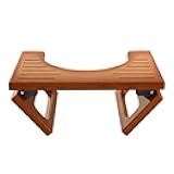 AmazerBath 7 Inches Bamboo Toilet Stool Squat for Adults, Foldable Squatting Potty Stool for Bathroom, Toilet Foot Pooping Steps Stools with Non-Slip Strip, Improve Bathroom Posture and Comfort, Brown