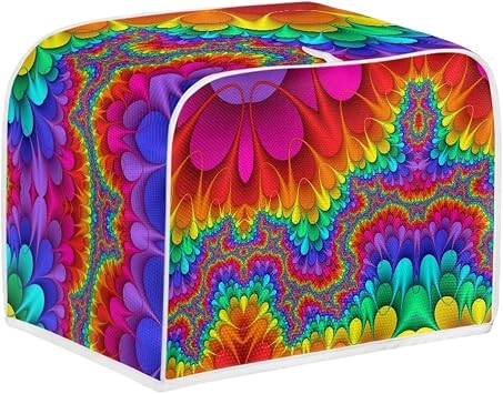 Tie Dye 2 Slice Toaster Cover,Toaster Cover Bread Maker Cover,Kitchen Small Appliance Covers,Universal Size Toaster Oven Cover,Dustproof Cover for 2 Slice Toasters