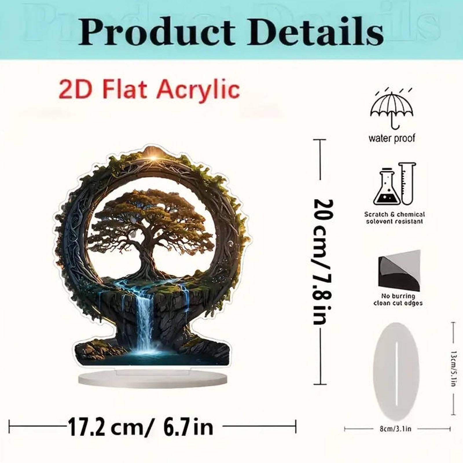 Fuente de Agua Decorativa de Mesa 2D para Centro de Mesa O Mueble de Chimenea