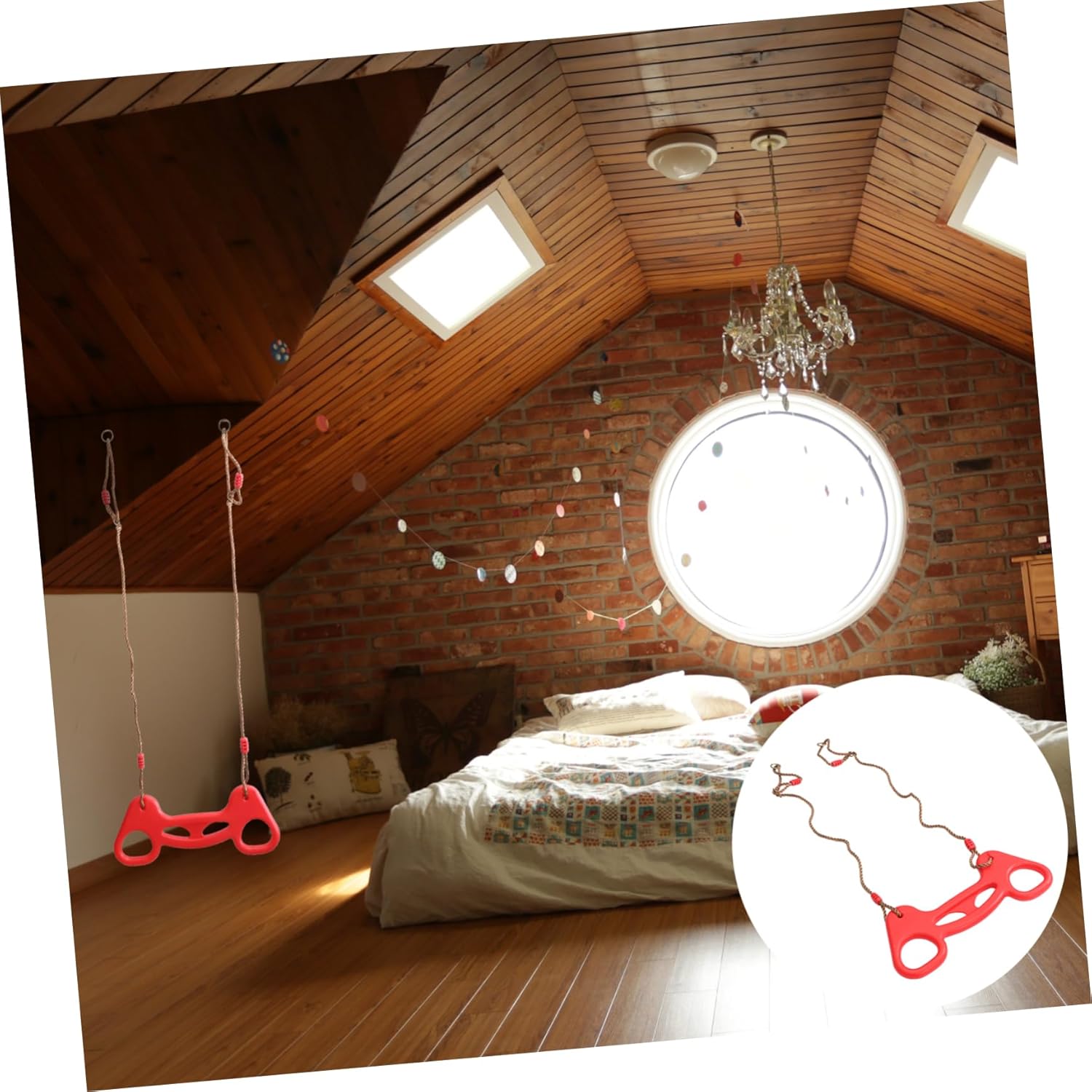 Indoor Gymnastic Swing Ring Boys and Girls Fitness Ring for Full Body Workout for Boy Girl for Boys and Girls Multi-Purpose Random