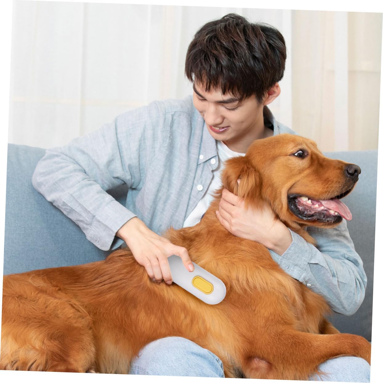 SUPVOX Elegant White Pet Grooming Tool Dog Hair Remover Brush for Easy Pet Hair Removal