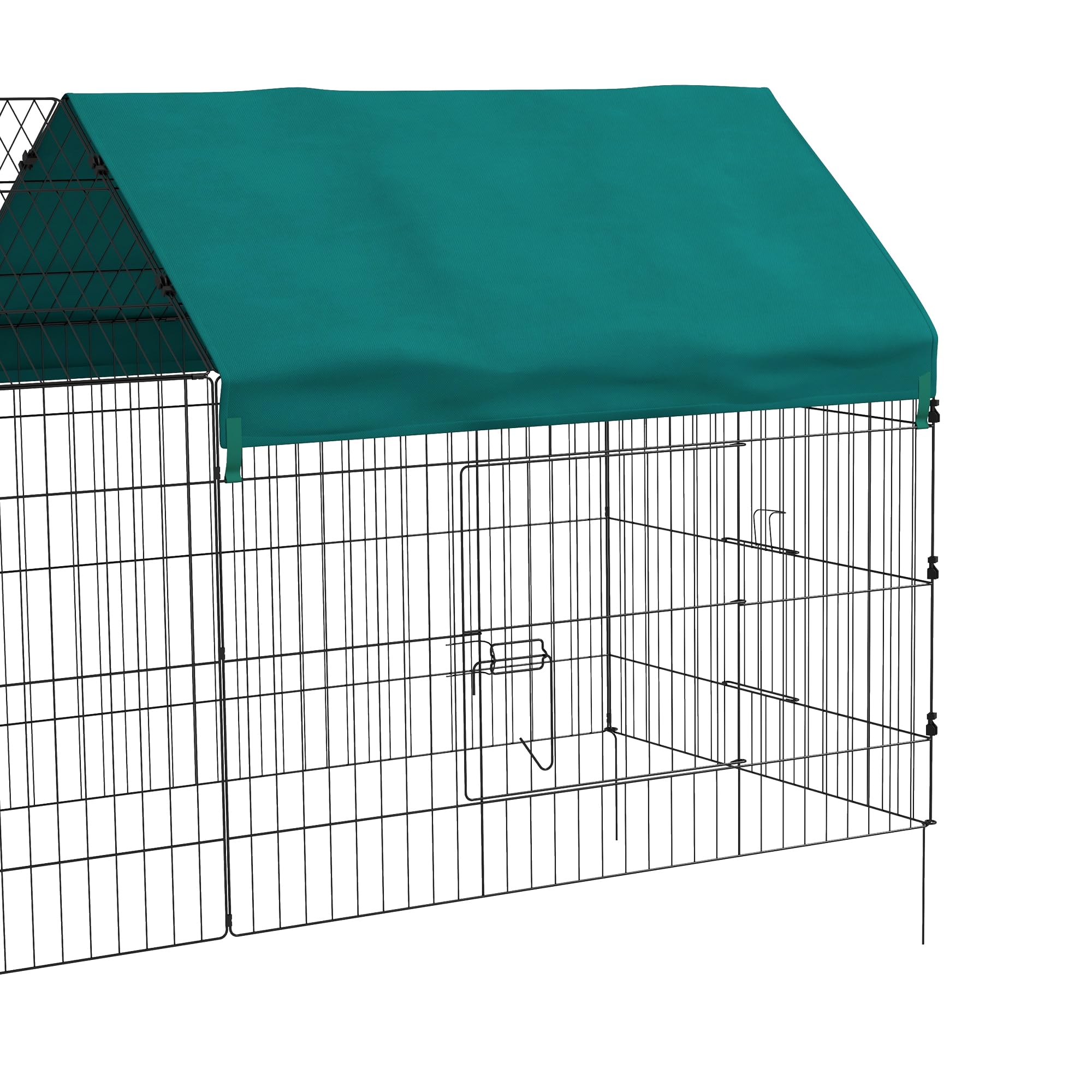 PawHut Gallinero metálico con Cubierta 87" x 34" x 41" Verde