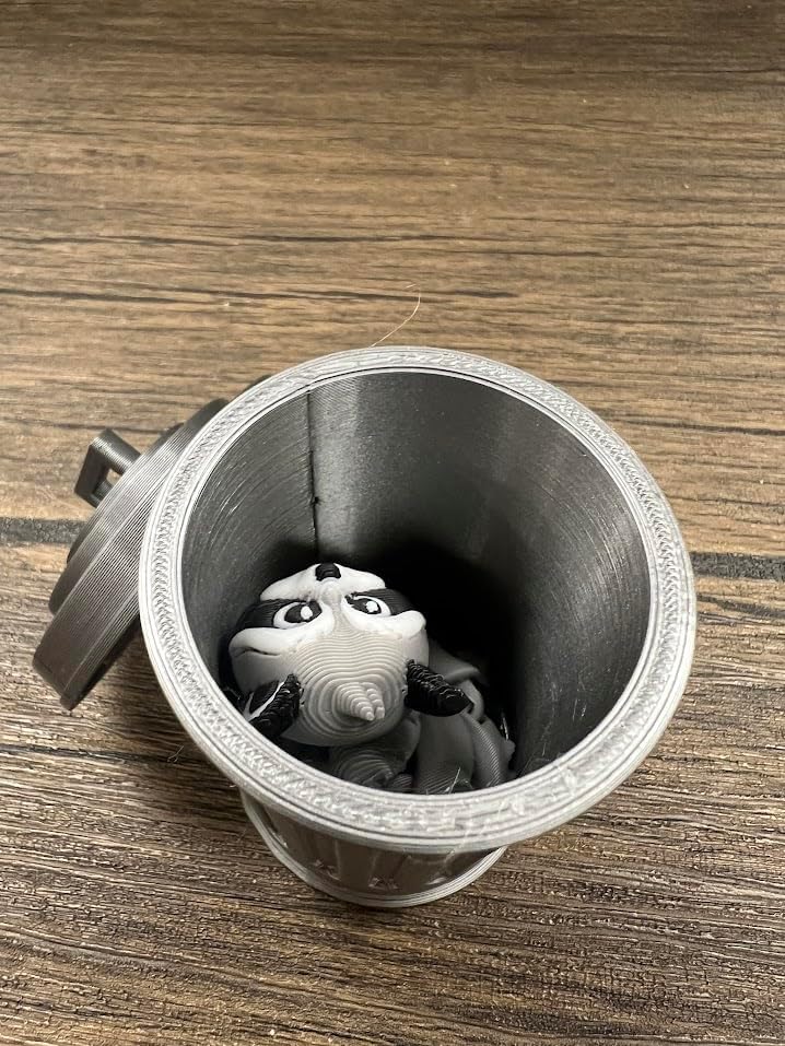 Munnygrubbers - Racoon with Trashcan - Trash Panda in Dumpster Fire - Racoon and Trash Can - Articulating Fidget - 3D Printed Movable Toy - Fidget Toy - Novelty Gift - Made in USA - Image 3