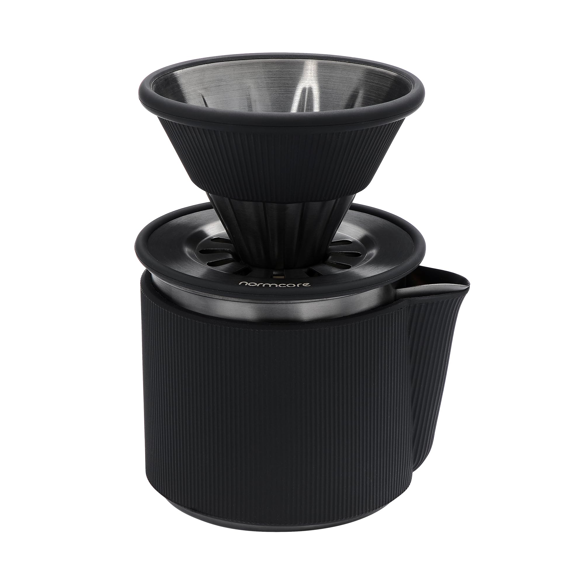 Normcore Set da viaggio per versare il caffè, set portatile per versare il caffè, gocciolatore da viaggio per tazza singola, utilizzare V60 e macchina da caffè in carta con filtro a onda, acciaio