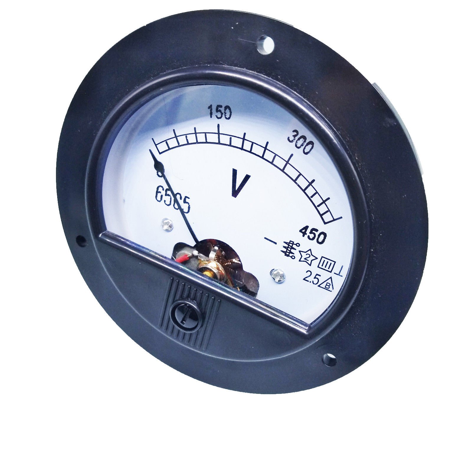 DC 0-450V Round Analog Volt Pointer Needle Panel Meter Voltmeter
