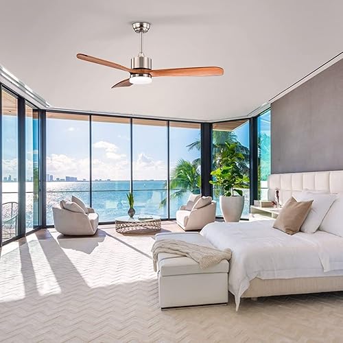 Miniatura 2 de Tangkula Ventilador de techo de 52 pulgadas con luz LED y control remoto, ventilador de techo interior para sala de estar, dormitorio, velocidad