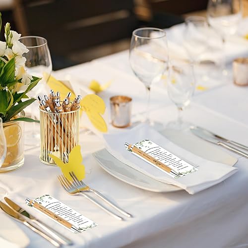 Miniatura 7 de Cholemy 36 juegos de bolígrafos de bambú para despedida de soltera, tarjetas de agradecimiento con cordel, bolígrafo retráctil, recuerdos de boda,