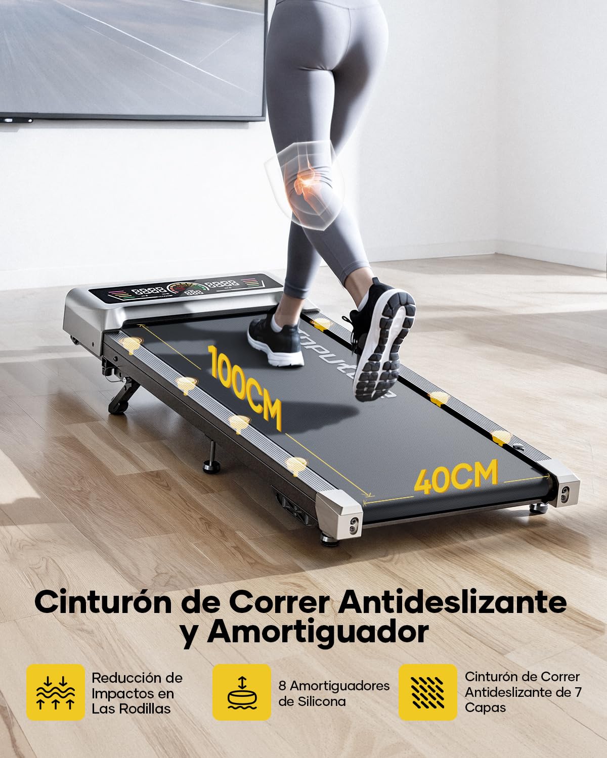 1-10km/h Tapis Roulant Salvaspazio, Tapis Roulant Elettrico con 10% Inclinazione, 3 Pendenza, 3.0HP Motore silenzioso, 4 in 1 sotto la scrivania Walking Pad, App e Telecomando, Ampio Display LED