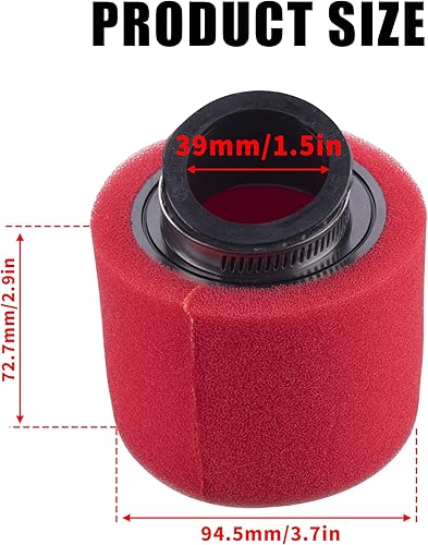 Miniatura 3 de Cápsula de filtro de aire de espuma en ángulo de 1.496 pulgadas, se aplica a 50 cc, 70 cc, 90 cc, 110 cc, 125 cc, 150 cc, GY6, motocicleta, ATV,