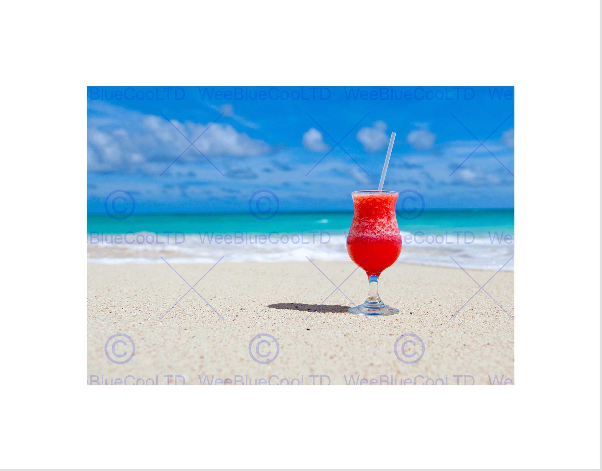 Wee Blue Coo Beach Cocktail Sea Sand Surf Wall Art Print
