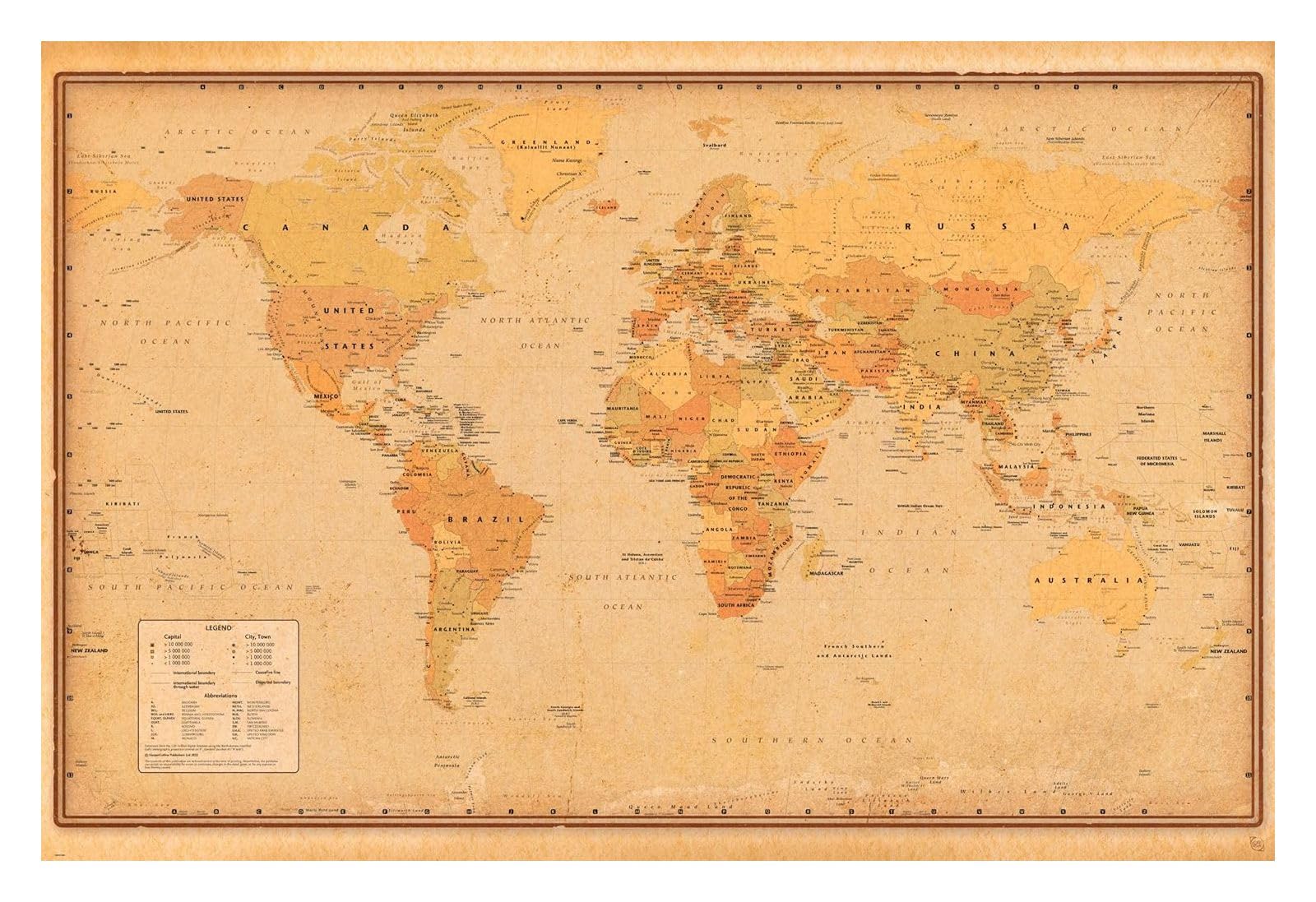 Gb Eye Harper Collins Antique World Map 61 X 91.5Cm Maxi Poster
