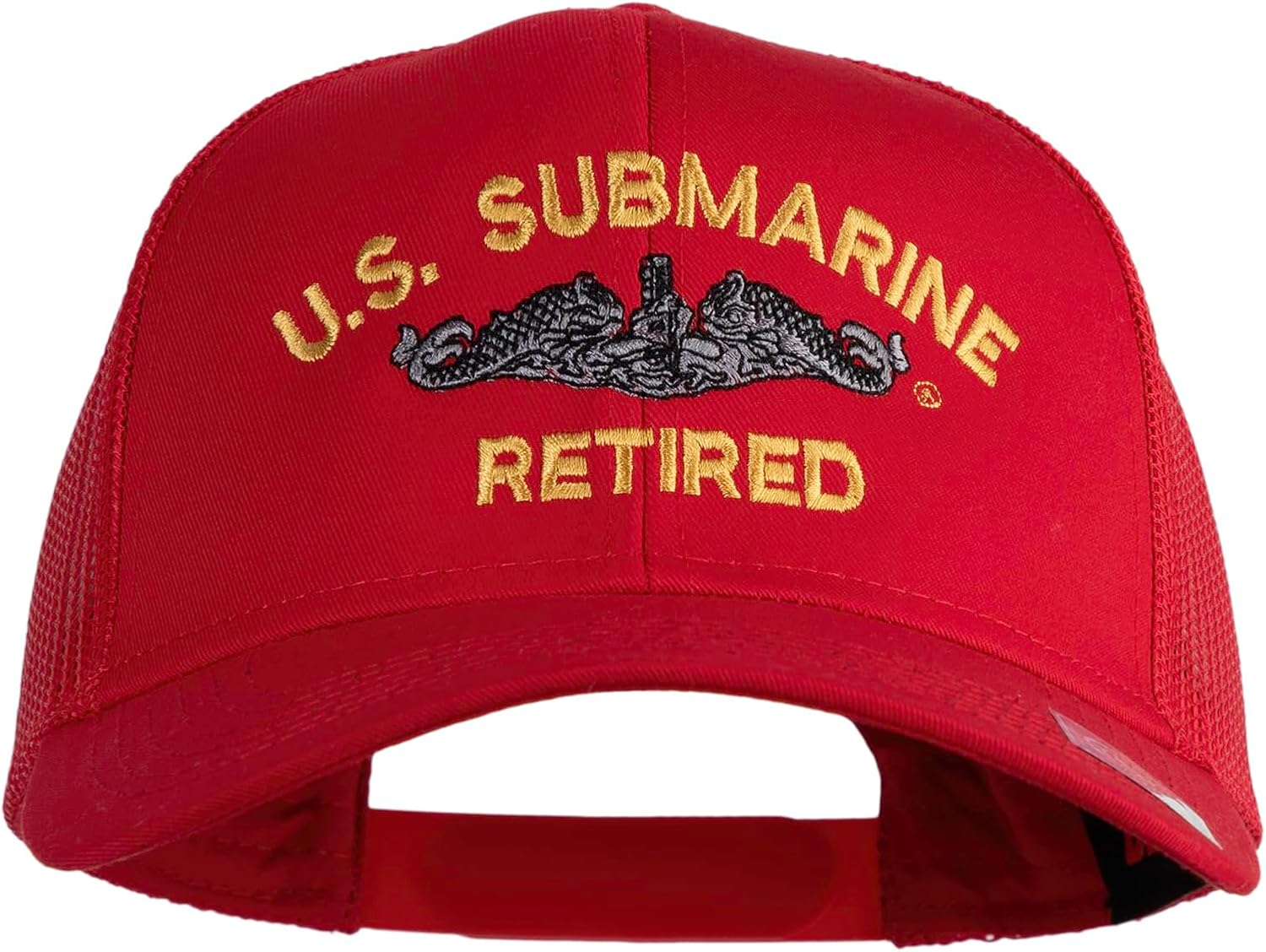 e4Hats.com US Submarine Retired Military Embroidered Solid Cotton Twill Mesh Prostyle Cap