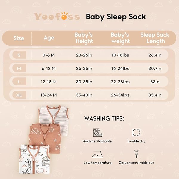 Yoofoss Baby Sleeping Bag 0.5 Tog - 18-24 Months 3 Pack Summer Sleeping Bag Baby 100% Organic Cotton Sleep Sack for Newbron Infant Toddler - 5