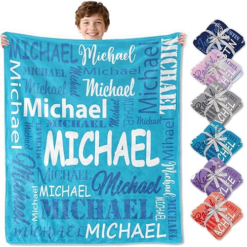 Miniatura 39 de Se envía al día siguiente, mantas personalizadas y mantas personalizadas con nombre manta de franela personalizada para niños, manta de Navidad