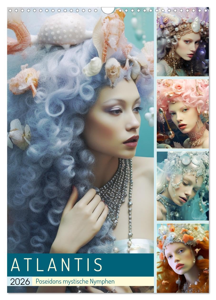 Atlantis. Poseidon's mystical nymphs UK-Version (Wall Calendar 2026 DIN A3 Portrait), CALVENDO 12 Month Wall Calendar โ image 1