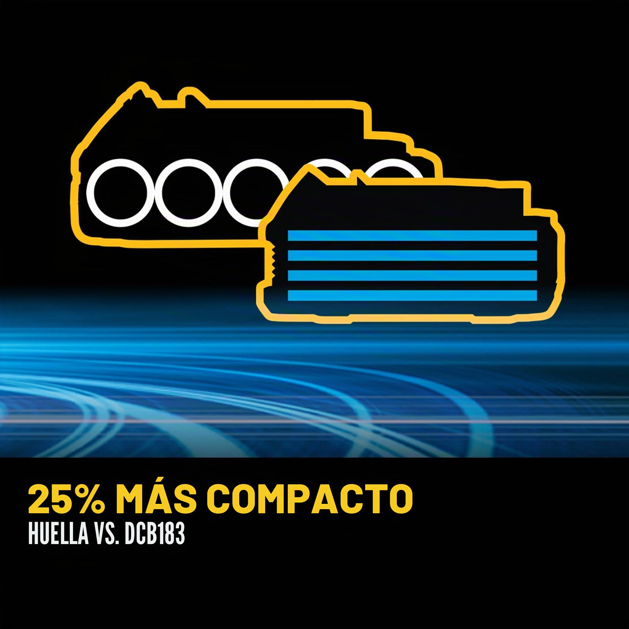 DEWALT DCK2050E2T-QW - Kit: 1x Taladro percutor 18V XR DCD805, 1 Destornillador de impacto de ¼" DCF850, 2 baterías Powerstack de 18V/1,7Ah DCBP034, 1 cargador rápido de sistema DCB115