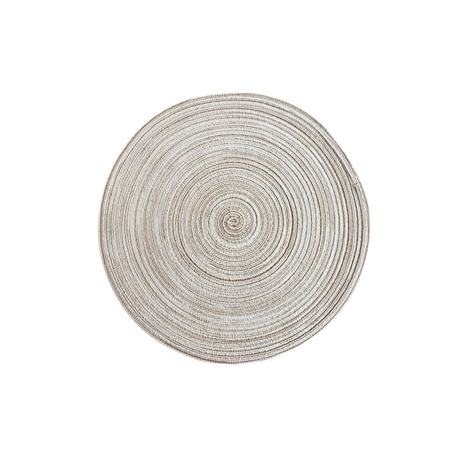 Insulated Coasters 36PCS Nordic Style Cotton Yarn Dinner Placemat Round Ramie Woven Cup Mat Heat Insulation Plate Anti-scald Non-Slip Coaster(Milk curry)