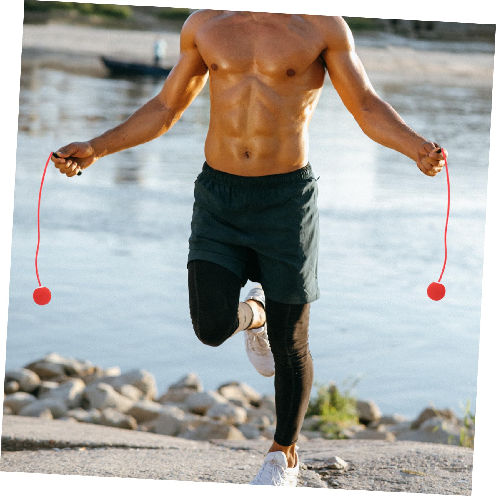 Abaodam Skipping Rope Ball Workout Cordless Ball Fitness Skipping Rope for Sports