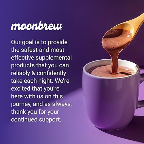 Miniatura 8 de MoonBrew Tarro de cacao caliente de magnesio nocturno, mezcla de bebida natural para ayudar al sueño para adultos - Apoyo calmante para dormir sin