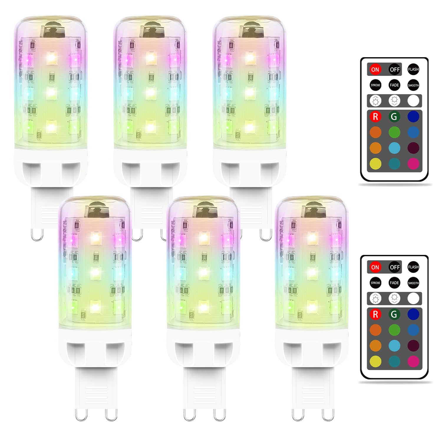 MDee G9 LED Bulbs Colour Changing Light Bulb with Remote Control, 2.5W Dimmable RGB Light Bulb