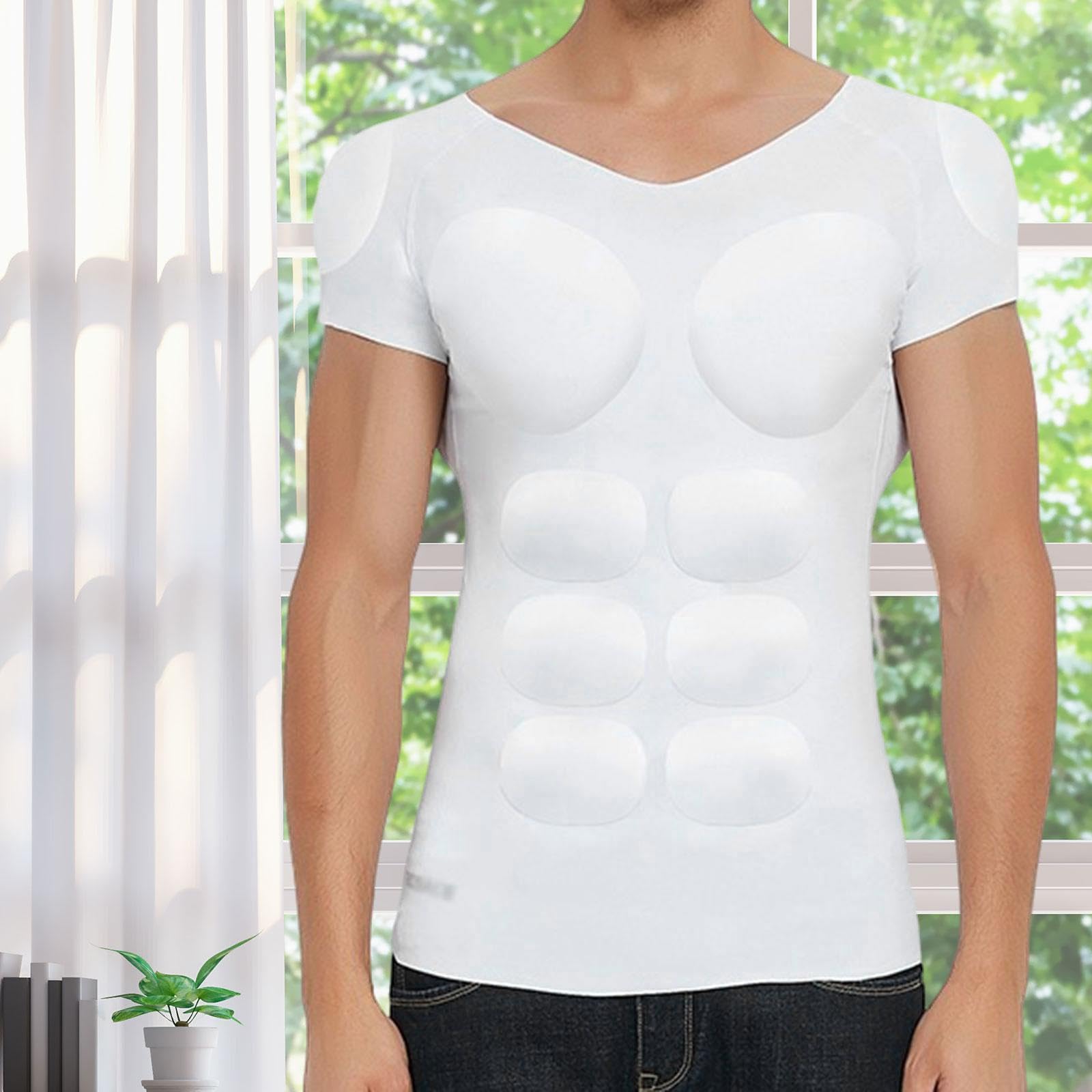 T-shirt Rembourré pour Adultes, Faux Torse Gainant, Style Bodybuilder, Haut Confortable En Nylon avec Imitation de Muscles, Idéal pour Les Soirées à T