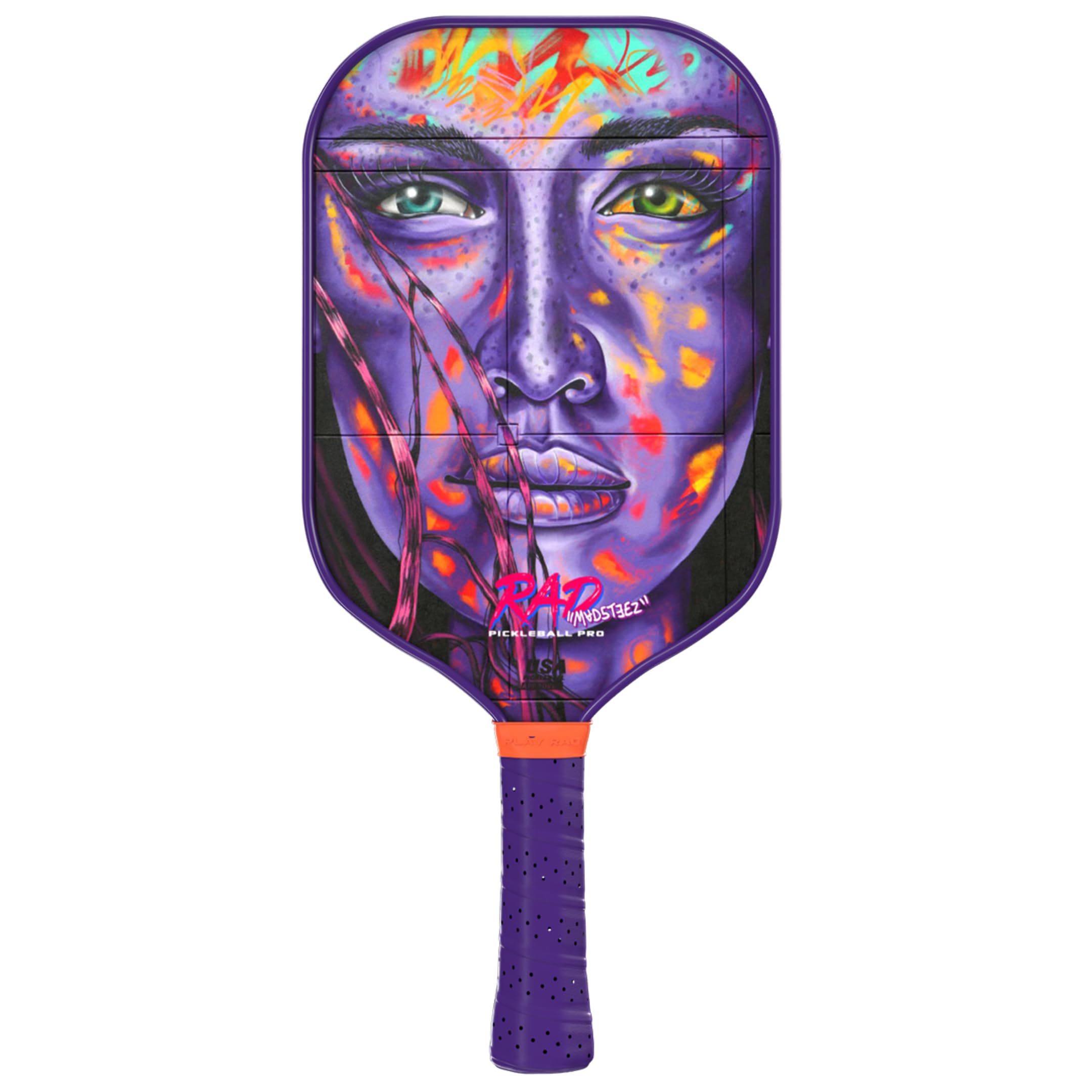 RAD Madsteez Face Pro Pickleball Paddle Set – USAPA Approved – T700 Carbon Fiber Surface & 16mm Full-Cell Polypropylene Honeycomb Core for Power & Control – Includes Outdoor Pickleballs & Tote Bag