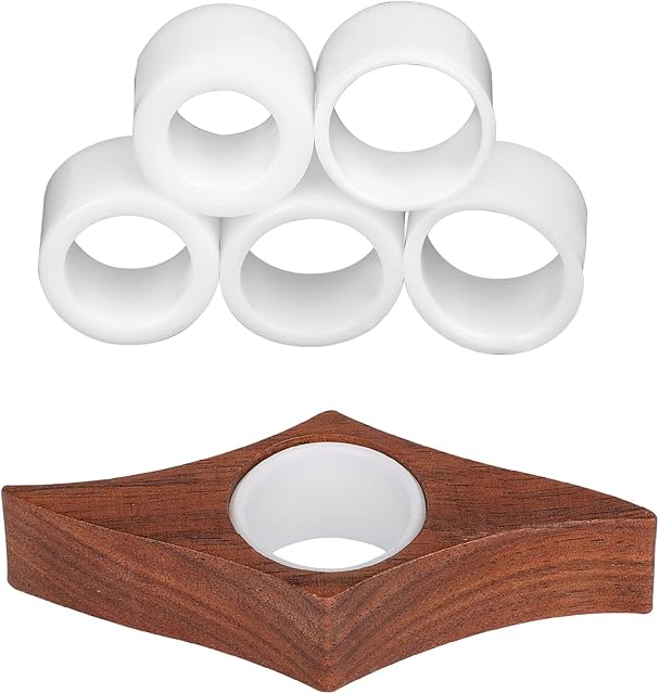 KINBOM Thumb Book Reader, Natural Walnut Book Readers, with 5 Pcs Different Size Silicone Rings, Book Page Holder for Bookmark Readers Bookworm