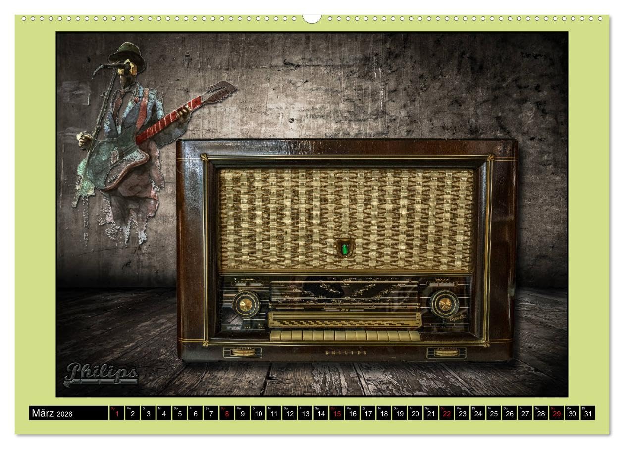 RADIO LEGENDEN (hochwertiger Premium Wandkalender 2026 DIN A2 quer), Kunstdruck in Hochglanz: Radios, Funkempfänger, Musik, erzählen Geschichten von ... einen guten Empfang. (CALVENDO Technologie)