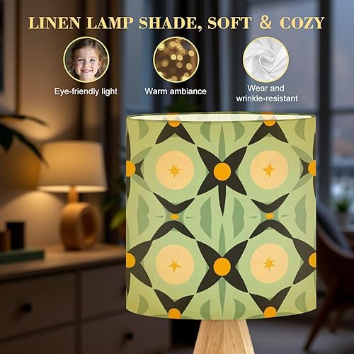 Miniatura 5 de Tripod Table Lamp Mid Century Modern Vintage 1950s Retro Atomic Geometric Lattice Star Bedside Lamps Small Lamp Nightstand Lamp with Linen Lampshade