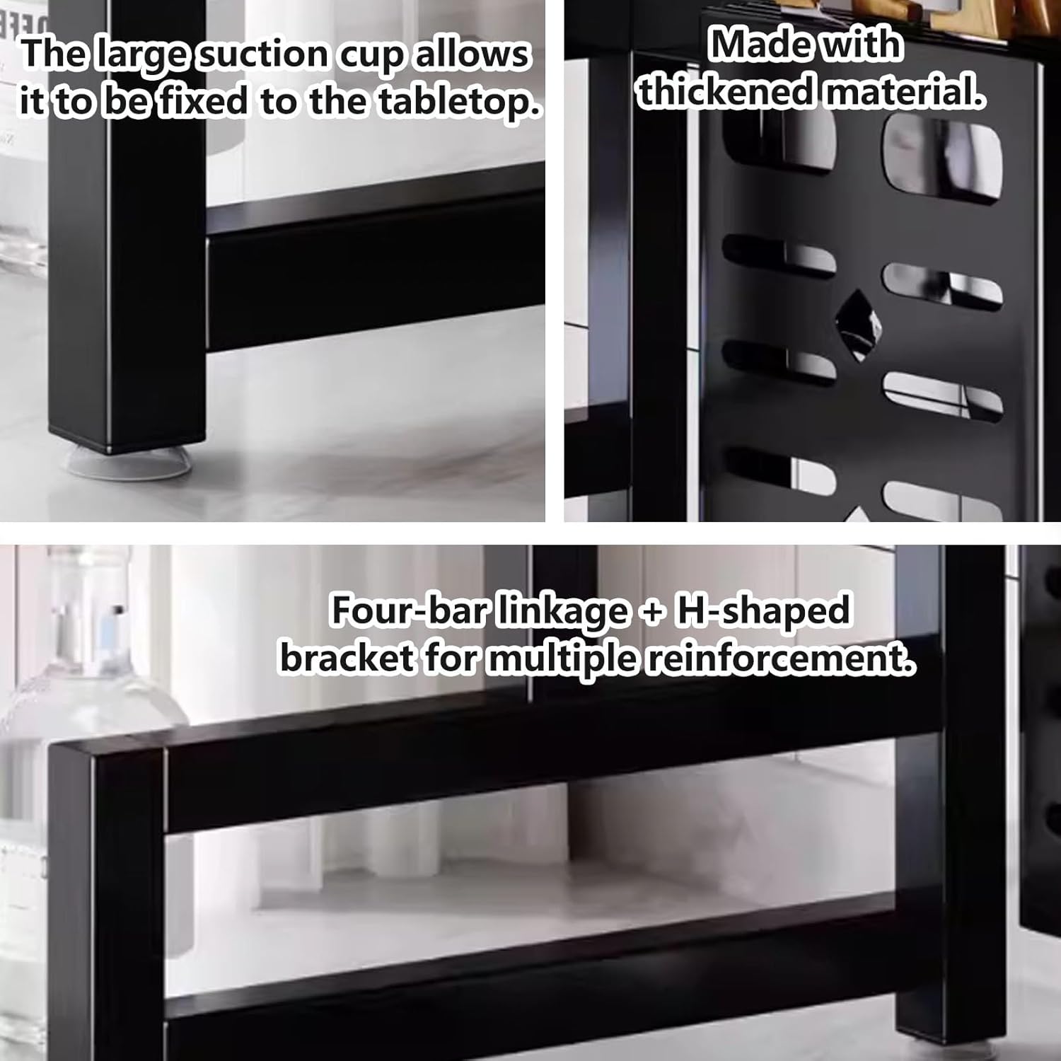 Over The Sink Dish Drying Rack, 3-Tier Stainless Steel with Cover & Knife Holder, Space-Saving Drain Rack for Kitchen Sink, Organizer for Dishes, Glasses, Bowls, Cutlery(White,85cm/33.5in)