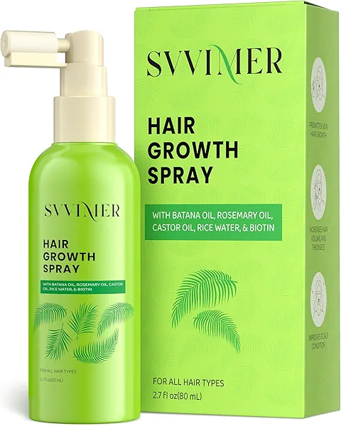 Svvimer Hair Growth Serum Spray - with Rosemary Batana Oil Biotin for Hair Loss and Thinning - Thicker Fuller Longer - for Women and Men 2.7 Fl Oz (Pack of 1)