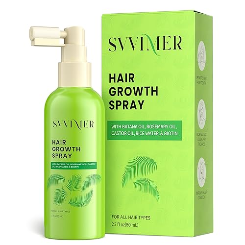 Svvimer Spray de suero para el crecimiento del cabello, con aceite de batana de romero, biotina para pérdida y adelgazamiento del cabello, más