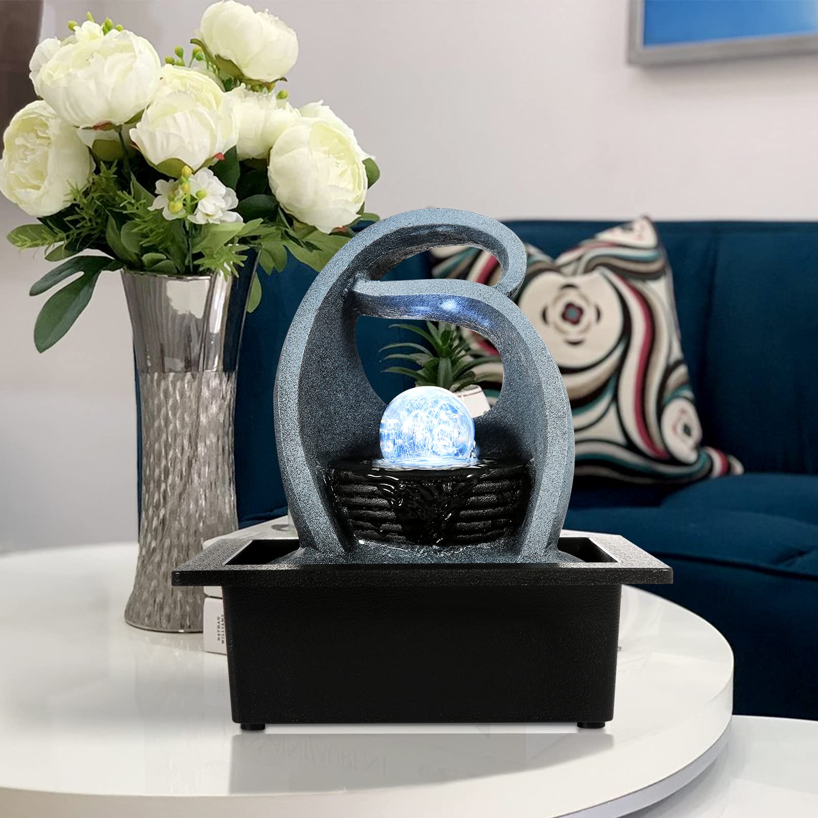Snapklik.com : WICHEMI Indoor Fountain Tabletop Fountain Waterfall ...