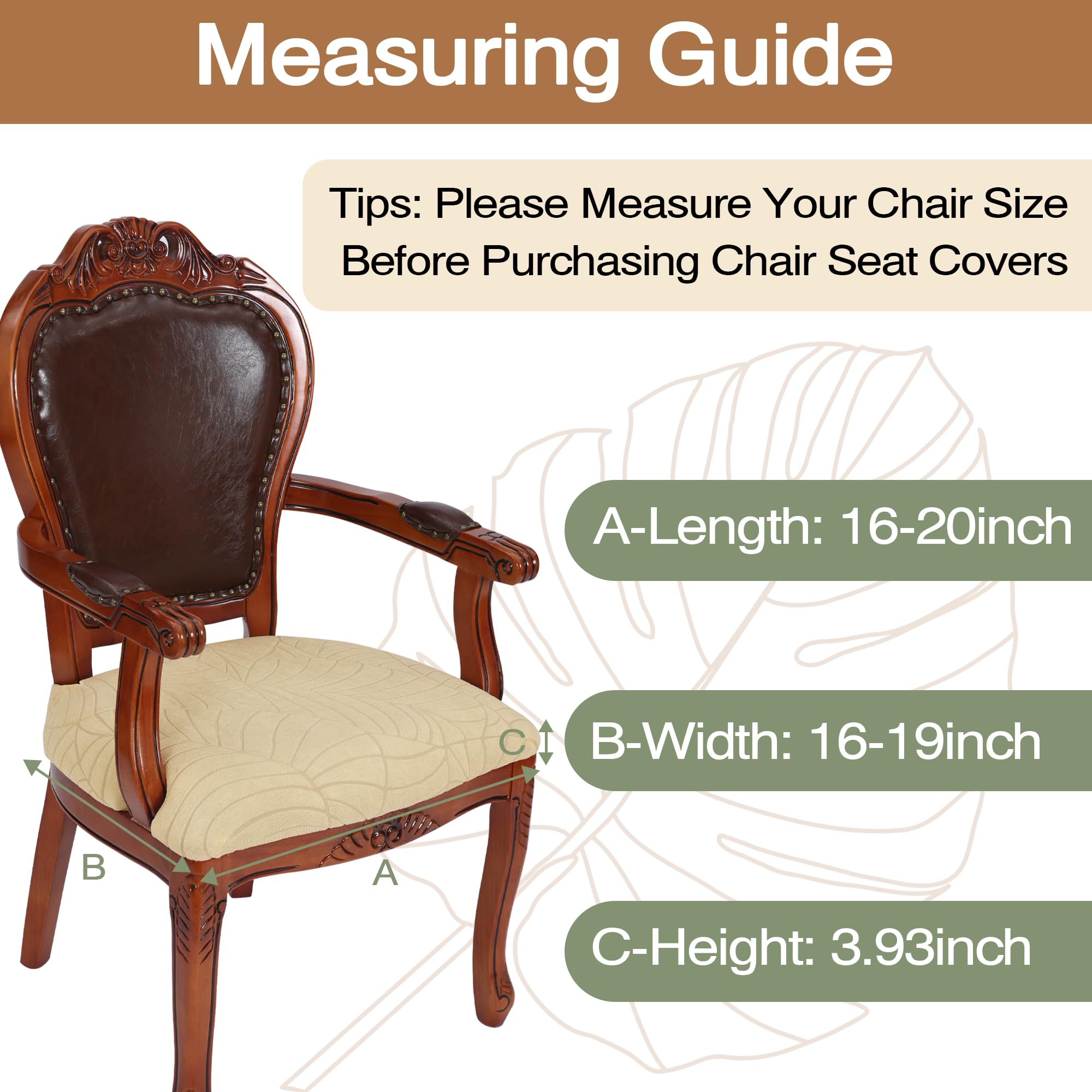 Cream Dining Chair Slipcovers - Set of 6 -2