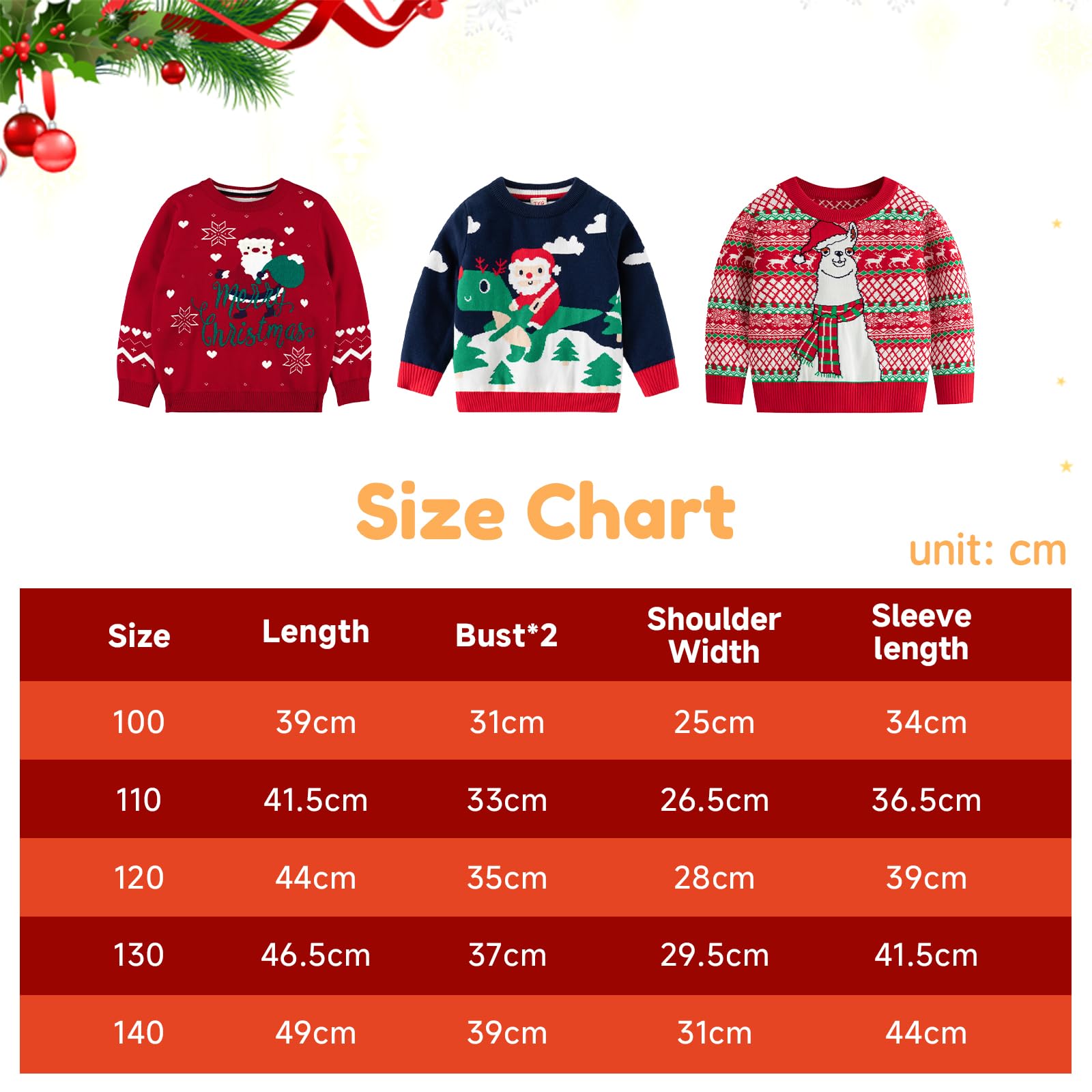 JiAmy Dziecko Boże Narodzenie Bluza z dzianiny Baby Winter Sweter Długi Rękaw Jeleń Stroje 1-6 lat