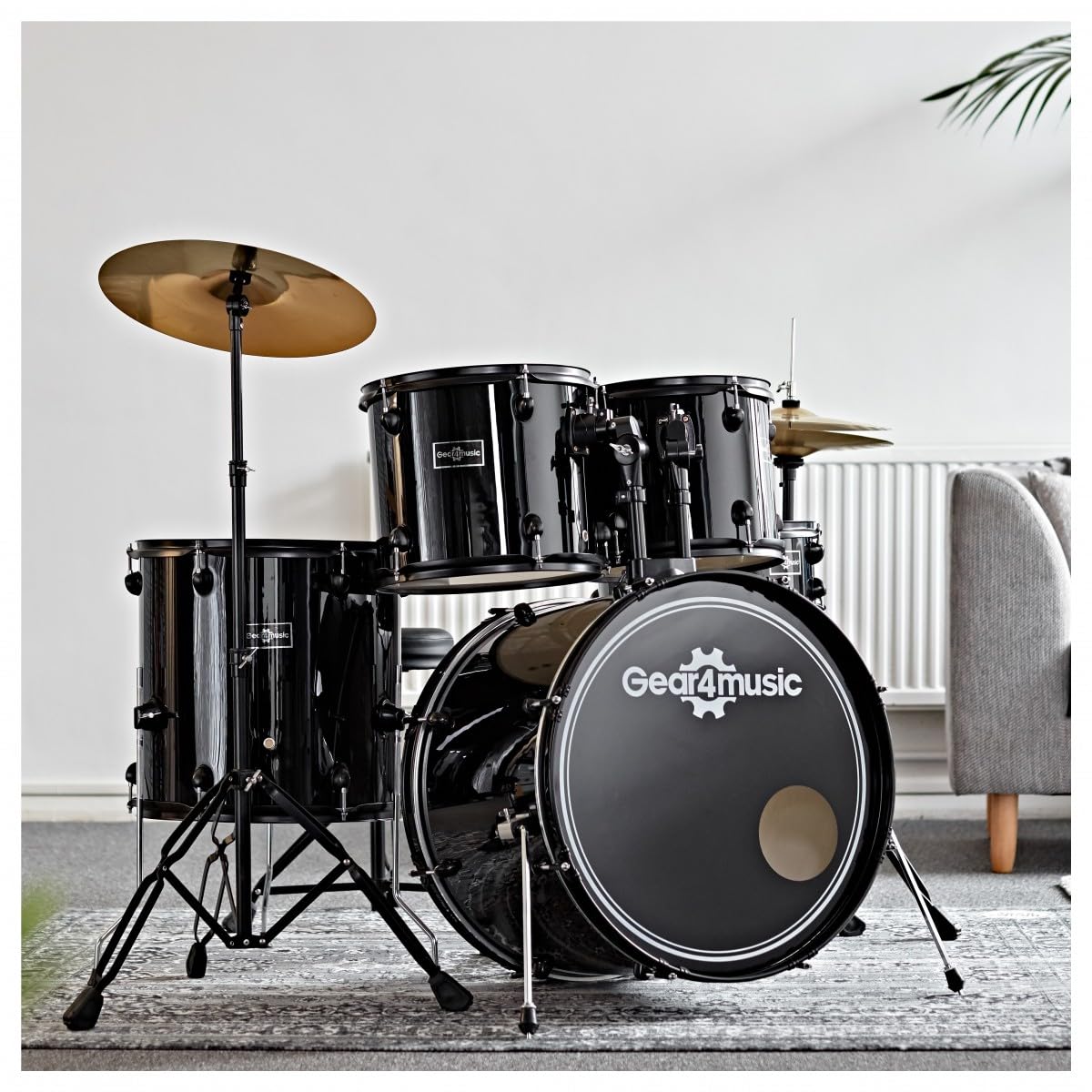 Batería de Principiante de Tamaño Completo BDK-1 de Gear4music Negro