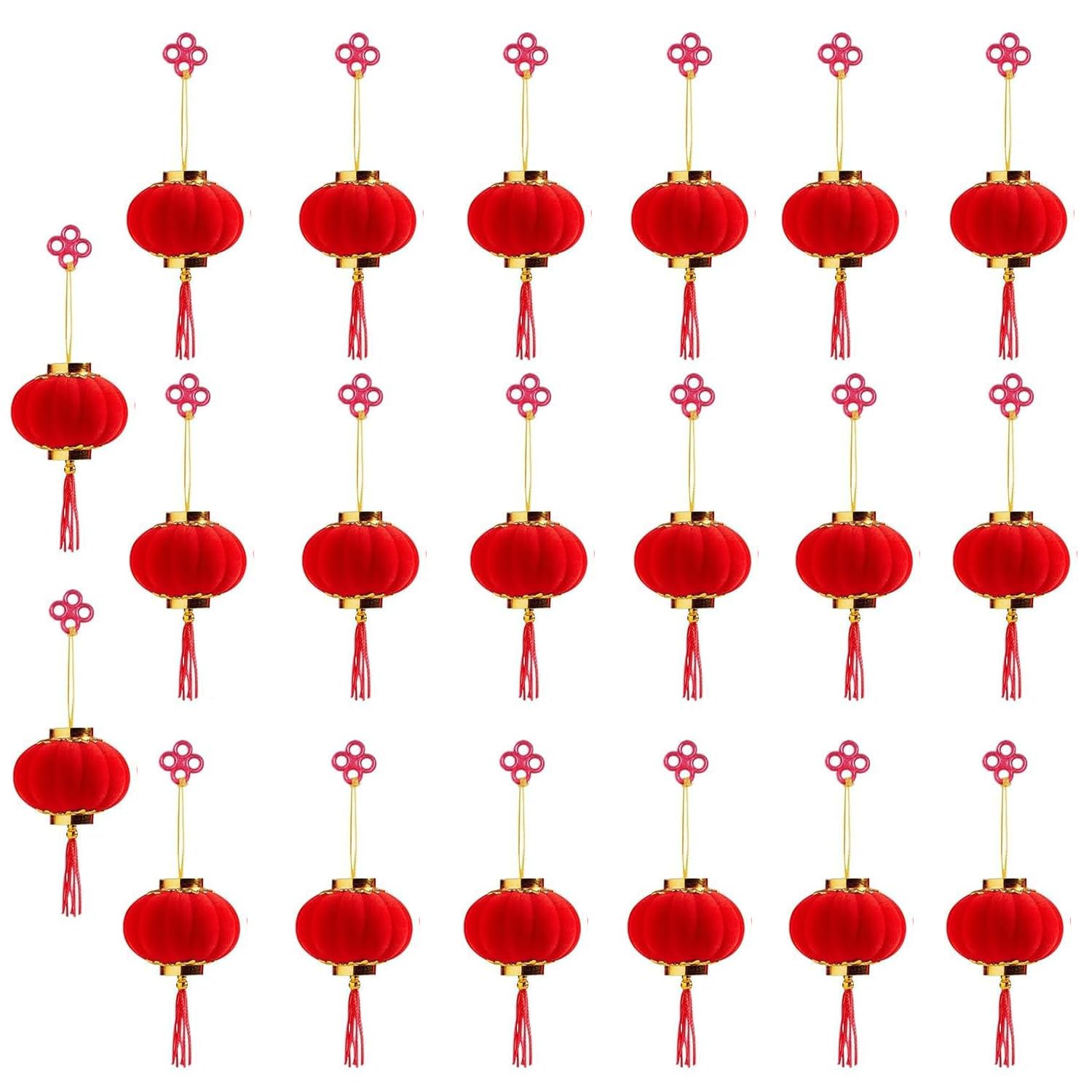 MAFENT 20 Pack Red Lanterns Mini Lucky Hanging Lanterns Chinese Lanterns for Chinese New Year Spring Festival Lantern Festival Home Office Restaurant Decorations