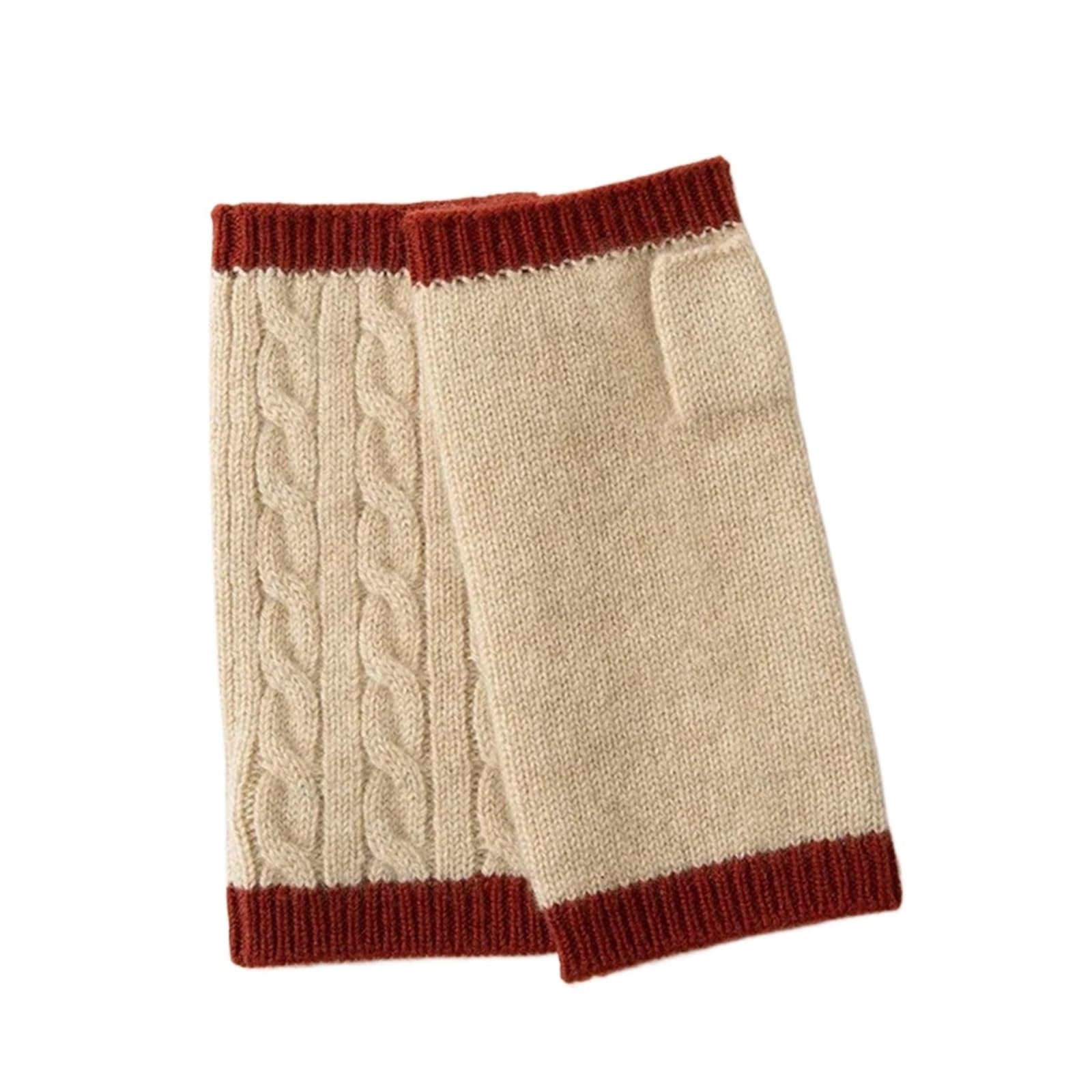 Manoplas de punto Guantes térmicos invierno sin dedos dos tonos semidedos Calentadores brazos