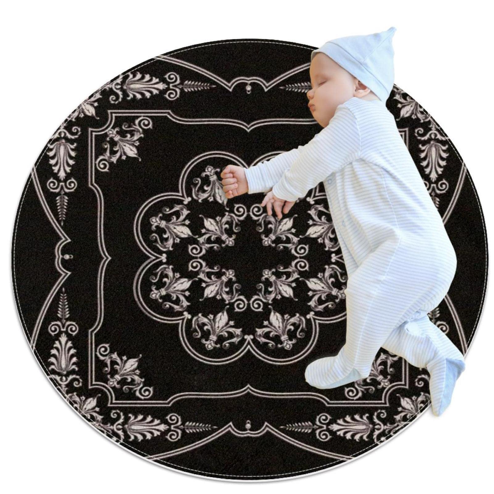 Tappeto Da Bagno Rotondo Motivo Papaveri - Antiscivolo 100cm Diametro - Foto 2