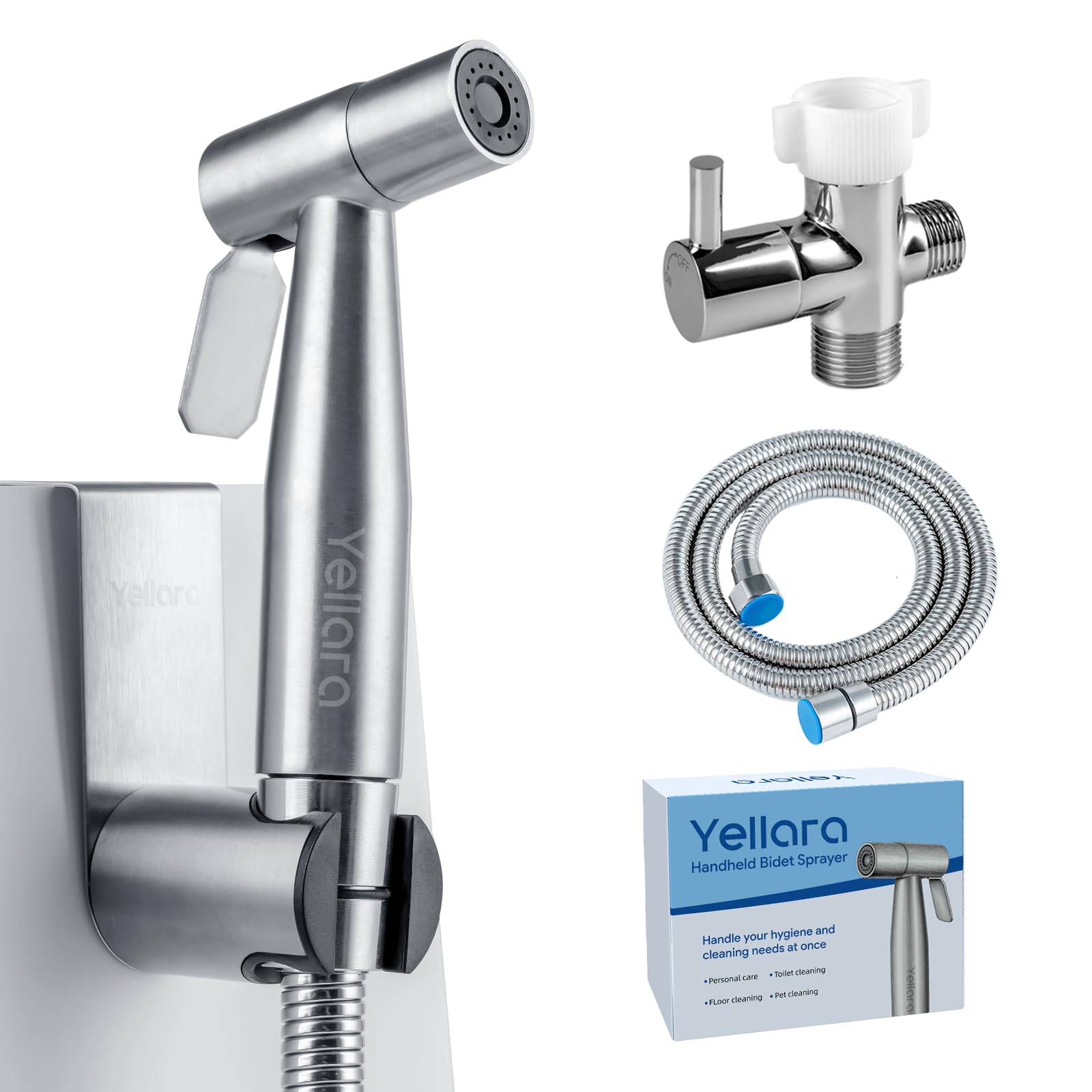 Handheld Bidet Sprayer for Toilet - Feminine Wash Toilet Cleaning - Stainless Steel Adjustable Water Pressure Easy Installation