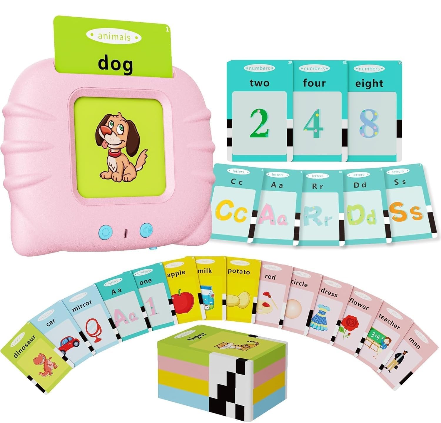 SUPER TOY 112 Talking Flash Cards Educational Toys for 3+ Years Old Baby, Early Learning Educational Electronic Interactive Montessori Toys Birthday Gift for Pre School Children