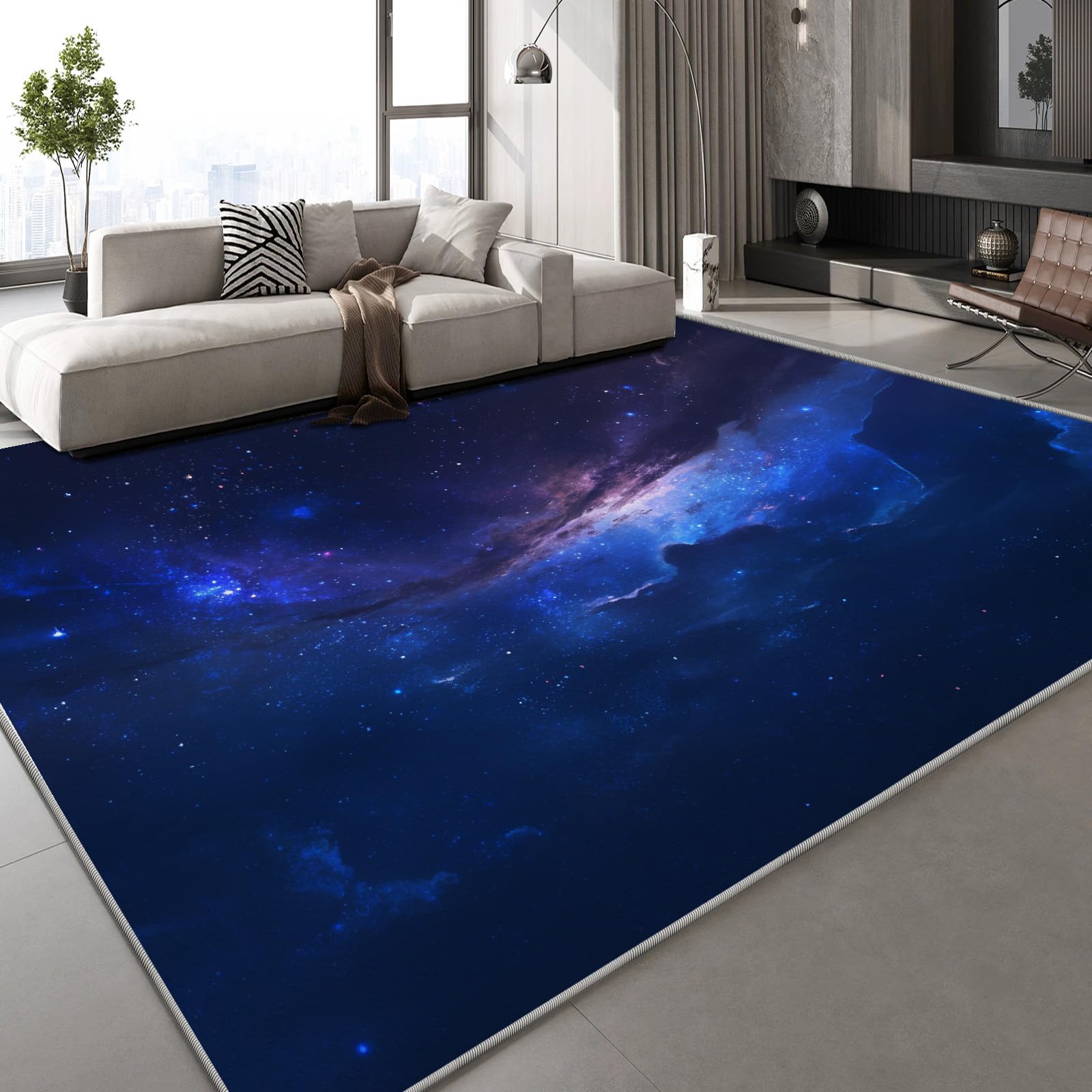 Tapis cuisine grand format ciel étoilé pour décoration entrée et studio